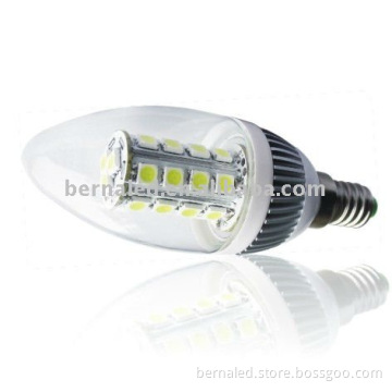 E14 led bulb with transparent cover 5.5w led Corn lamp with transparent cover E27 27Leds 5050 led bulb